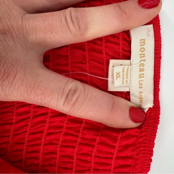 Monteau (X-Large) Red Strapless Bow Tube Top - Picture 2 of 7